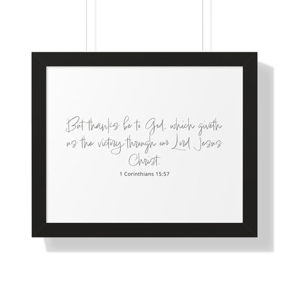 1 Corinthians 15:57 Framed Bible Verse Wall Art