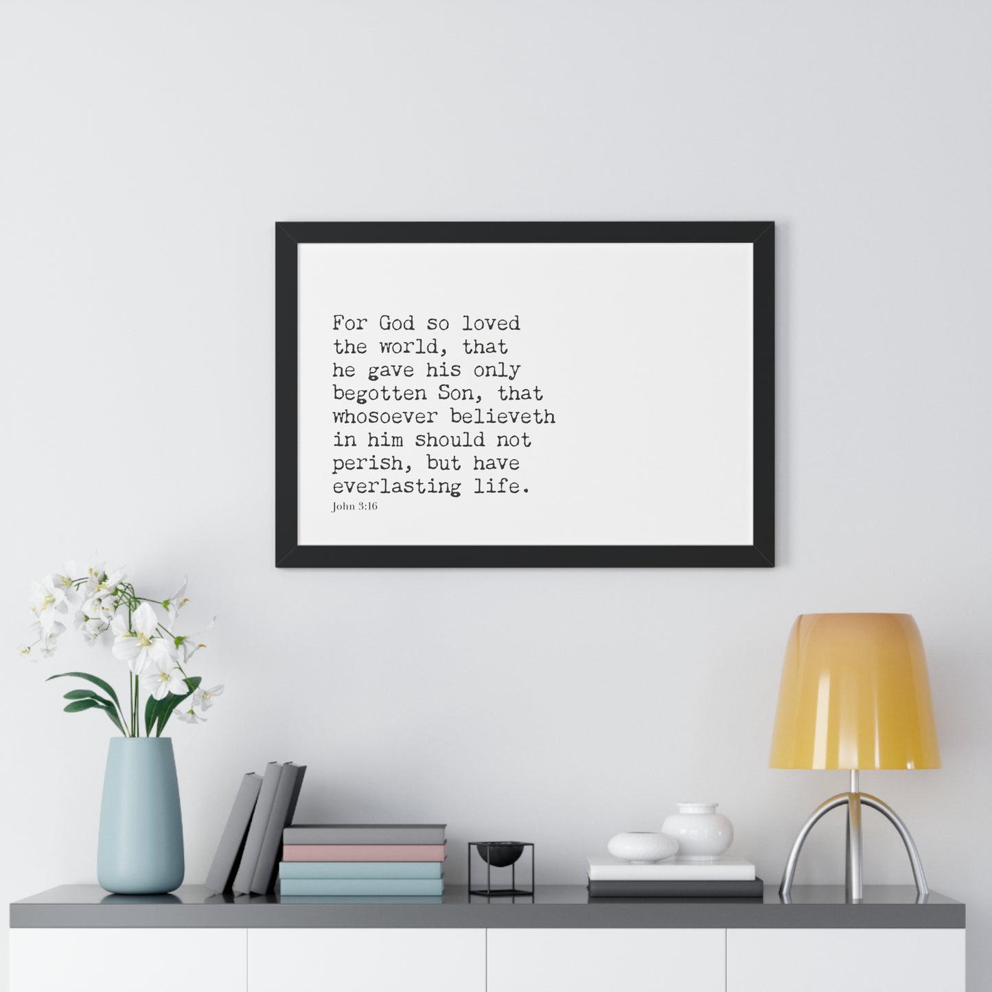 John 3:16 Scripture Wall Art | Christian Bible Verse Decor