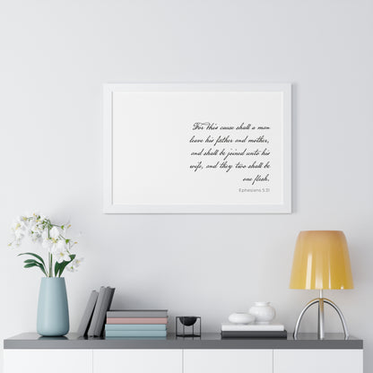 Ephesians 5:31 Christian Wall Art | Framed Scripture Artwork