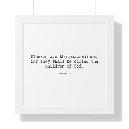 Matthew 5:9 Scripture Art Print | Framed Bible Verse Artwork