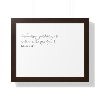 Ephesians 5:21 Bible Verse Print | Framed Scripture Artwork | Christian Decor