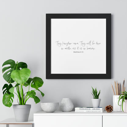 Matthew 6:10 Scripture Art Print | Thy Kingdom Come Christian Wall Decor