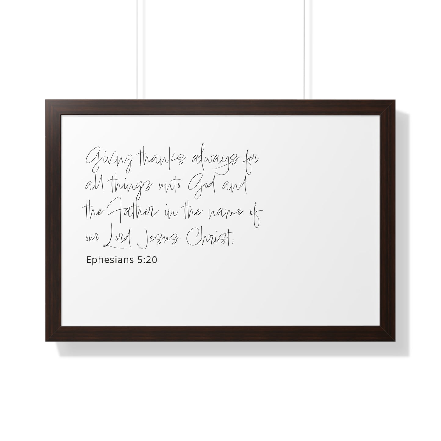 Ephesians 5:20 Christian Wall Art | Give Thanks Bible Verse Print