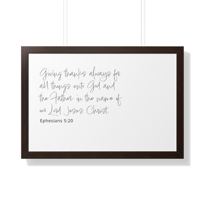 Ephesians 5:20 Christian Wall Art | Give Thanks Bible Verse Print