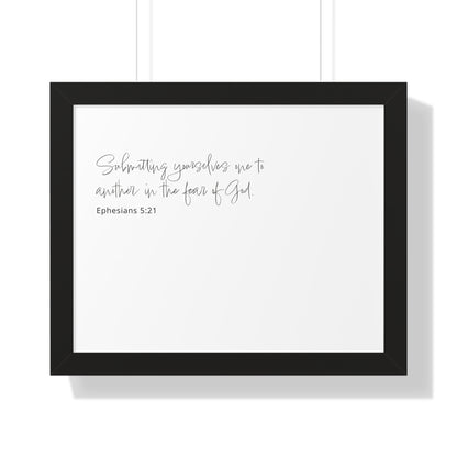 Ephesians 5:21 Bible Verse Print | Framed Scripture Artwork | Christian Decor