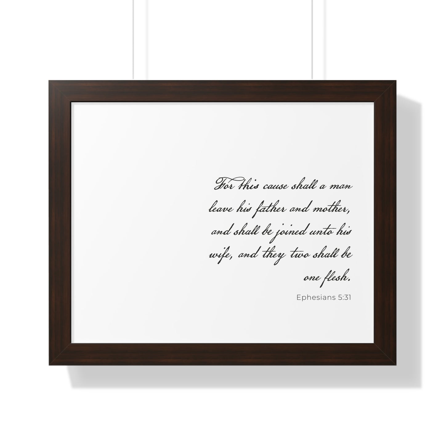 Ephesians 5:31 Christian Wall Art | Framed Scripture Artwork