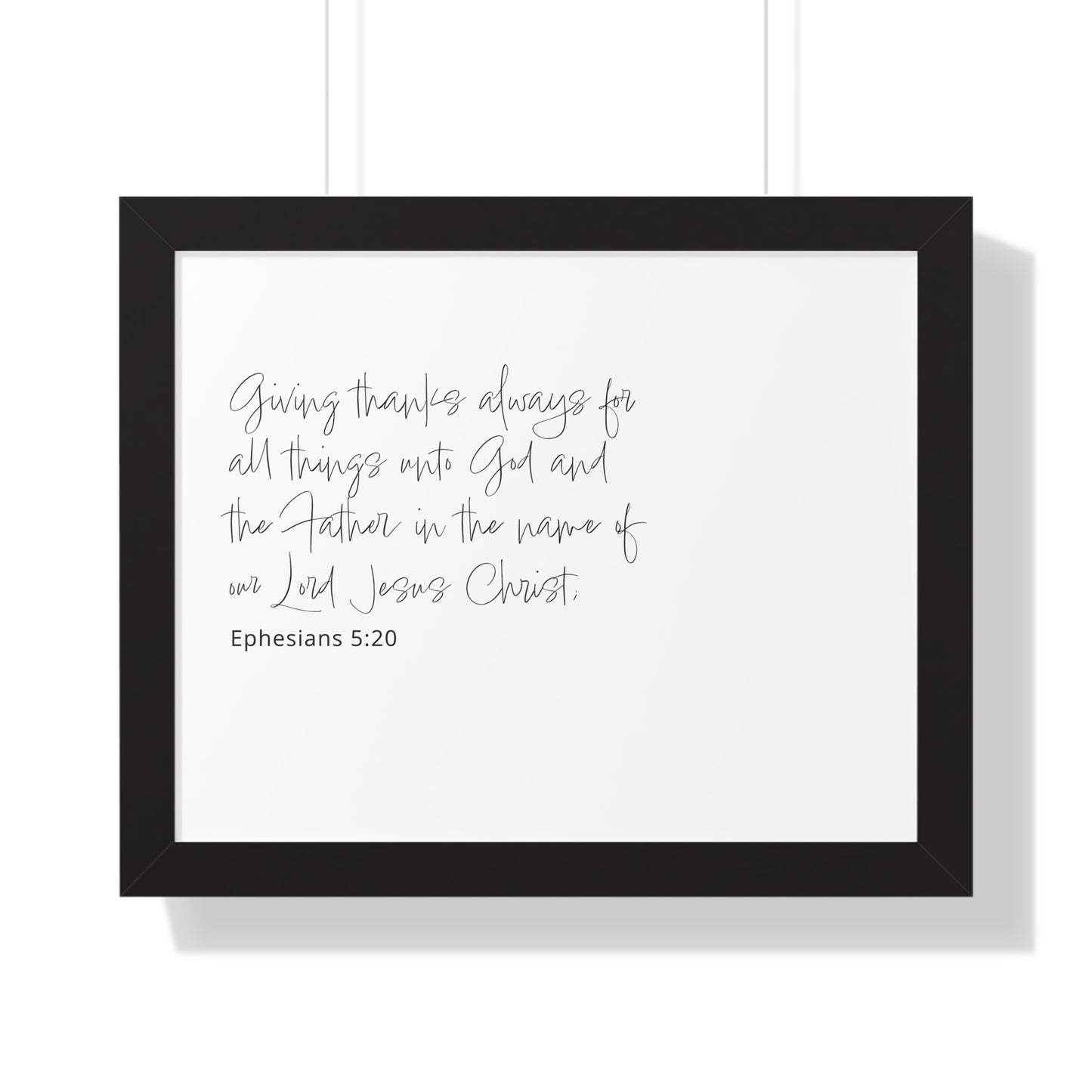 Ephesians 5:20 Christian Wall Art | Give Thanks Bible Verse Print