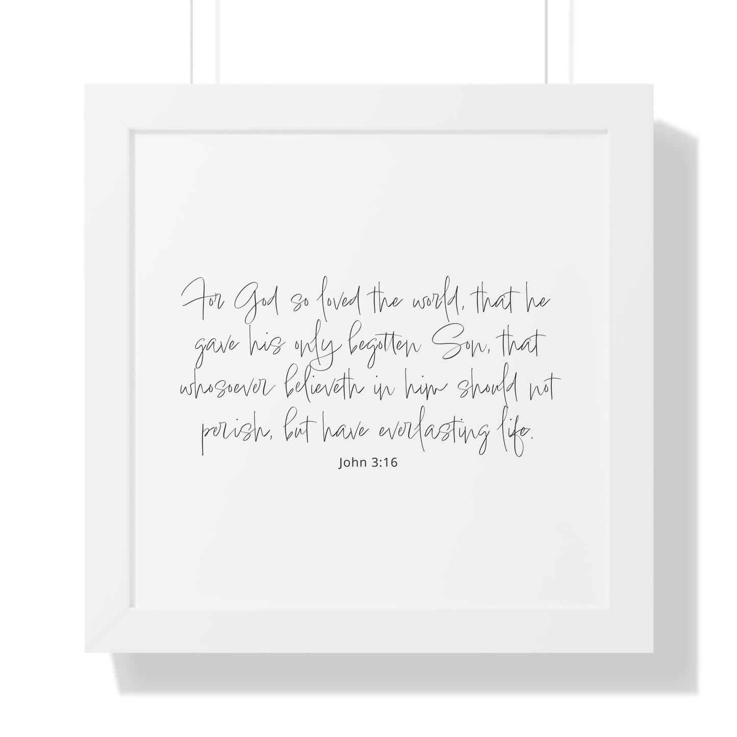 John 3:16 Framed Scripture Art Print | Bible Verse Artwork