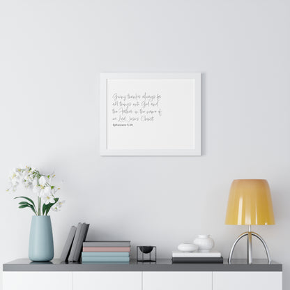 Ephesians 5:20 Christian Wall Art | Give Thanks Bible Verse Print