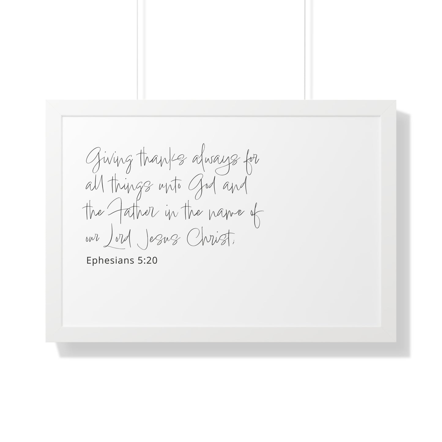 Ephesians 5:20 Christian Wall Art | Give Thanks Bible Verse Print