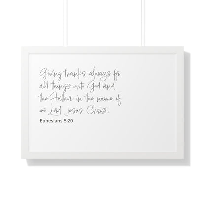 Ephesians 5:20 Christian Wall Art | Give Thanks Bible Verse Print