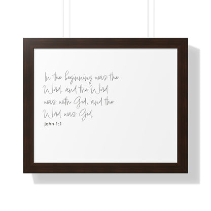 John 1:1 Framed Art | Christian Wall Decor | Bible Verse Artwork