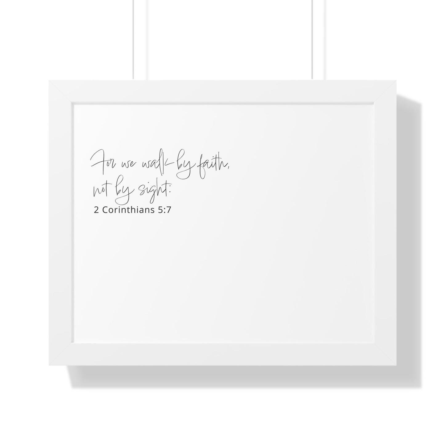 2 Corinthians 5:7 Scripture Art Print | Walk by Faith Christian Wall Decor | Framed Bible Verse Artwork