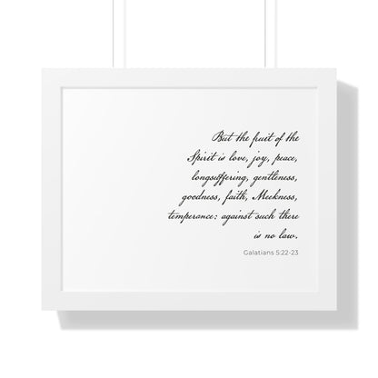 Galatians 5:22-23 Framed Scripture Art Print | Christian Wall Decor | Bible Verse Artwork