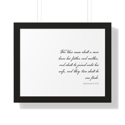 Ephesians 5:31 Christian Wall Art | Framed Scripture Artwork