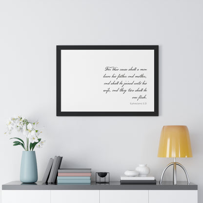 Ephesians 5:31 Christian Wall Art | Framed Scripture Artwork