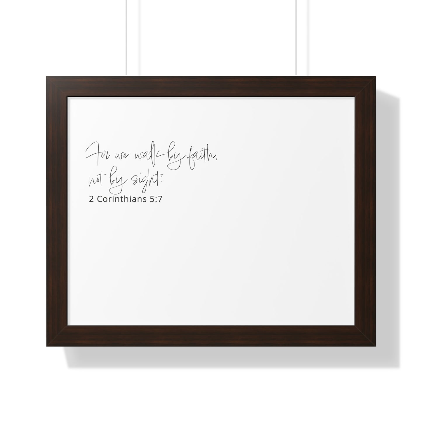 2 Corinthians 5:7 Scripture Art Print | Walk by Faith Christian Wall Decor | Framed Bible Verse Artwork