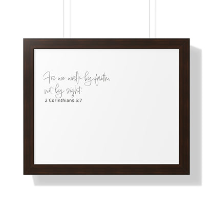 2 Corinthians 5:7 Scripture Art Print | Walk by Faith Christian Wall Decor | Framed Bible Verse Artwork