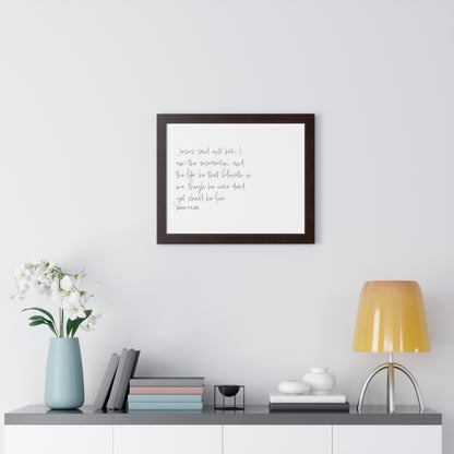 John 11:25 Framed Scripture Art | Bible Verse Artwork