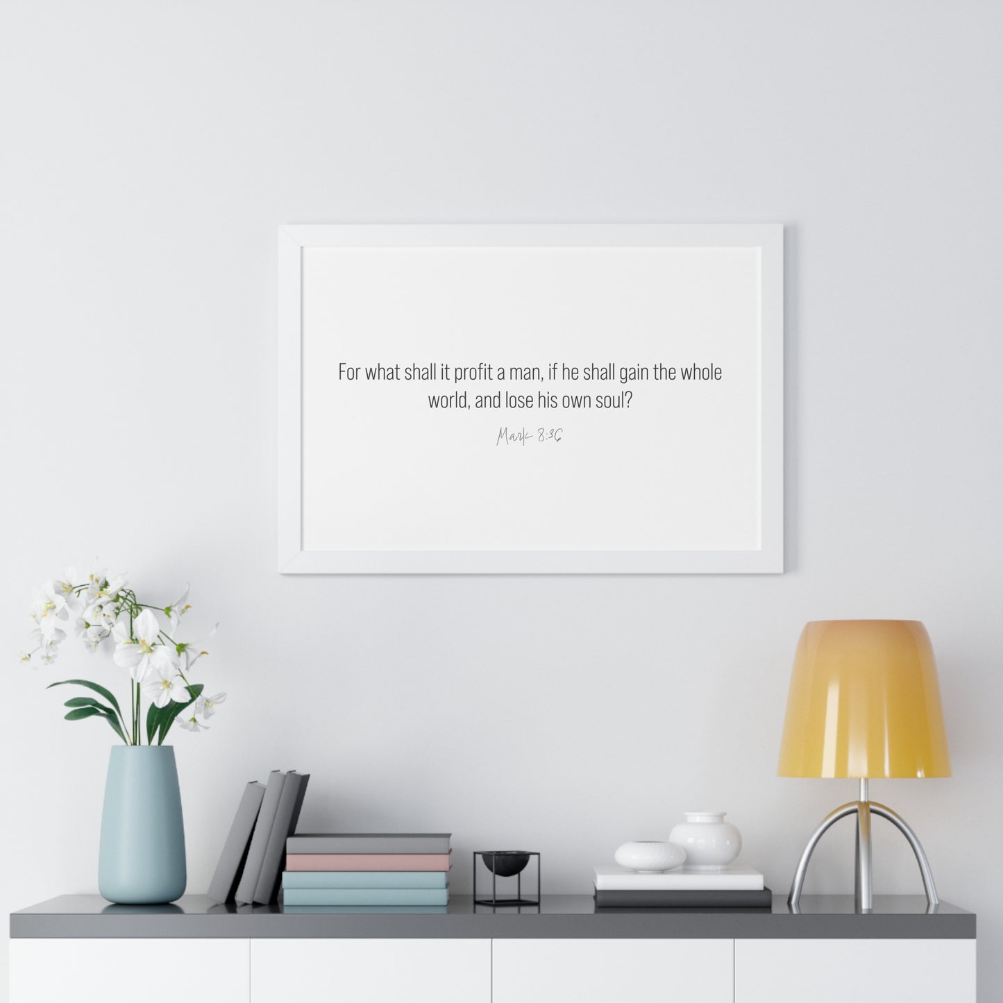 Mark 8:36 Scripture Wall Art | Modern Christian Art Gifts