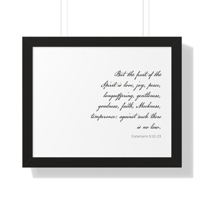 Galatians 5:22-23 Framed Scripture Art Print | Christian Wall Decor | Bible Verse Artwork