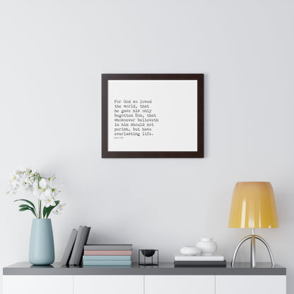 John 3:16 Scripture Wall Art | Christian Bible Verse Decor