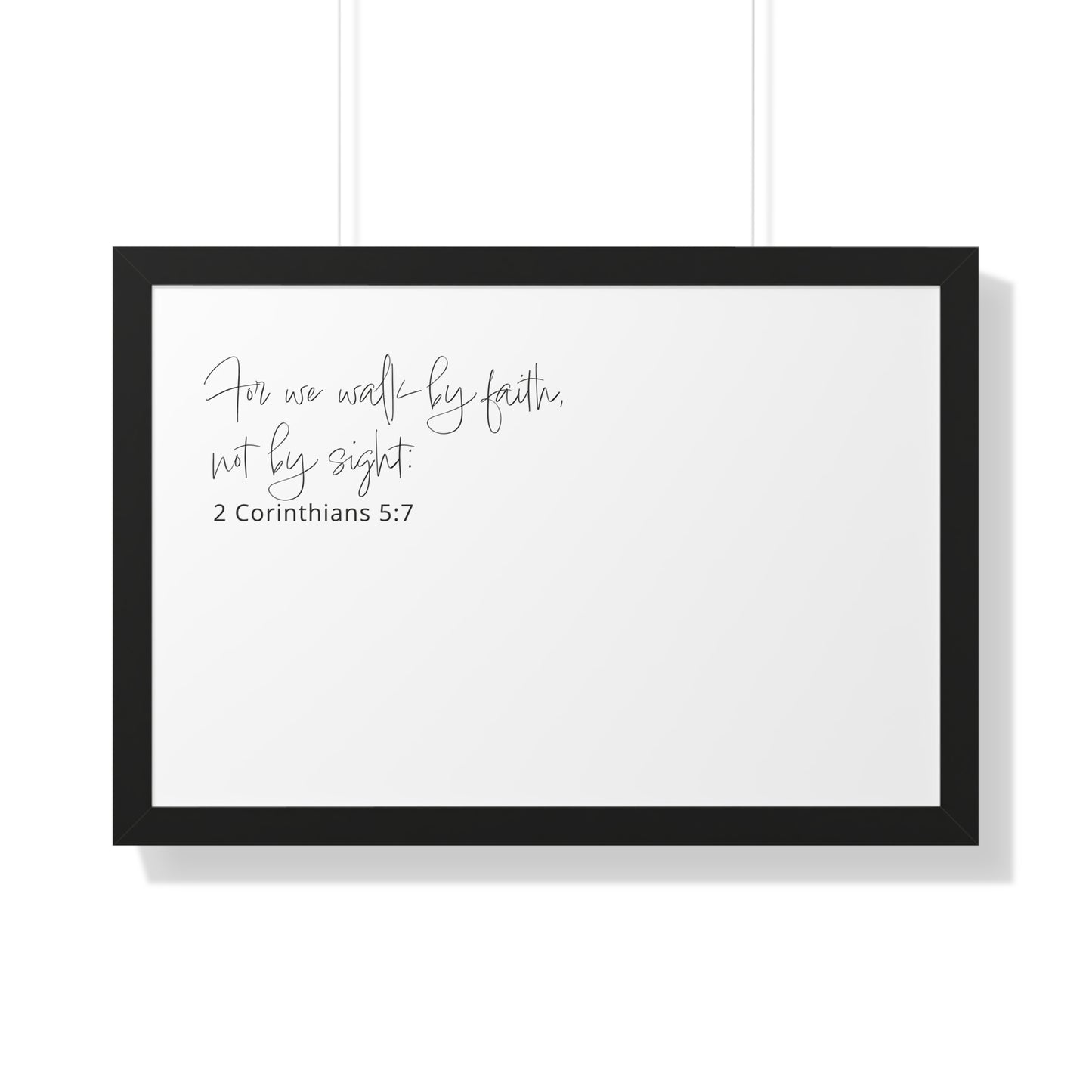 2 Corinthians 5:7 Scripture Art Print | Walk by Faith Christian Wall Decor | Framed Bible Verse Artwork