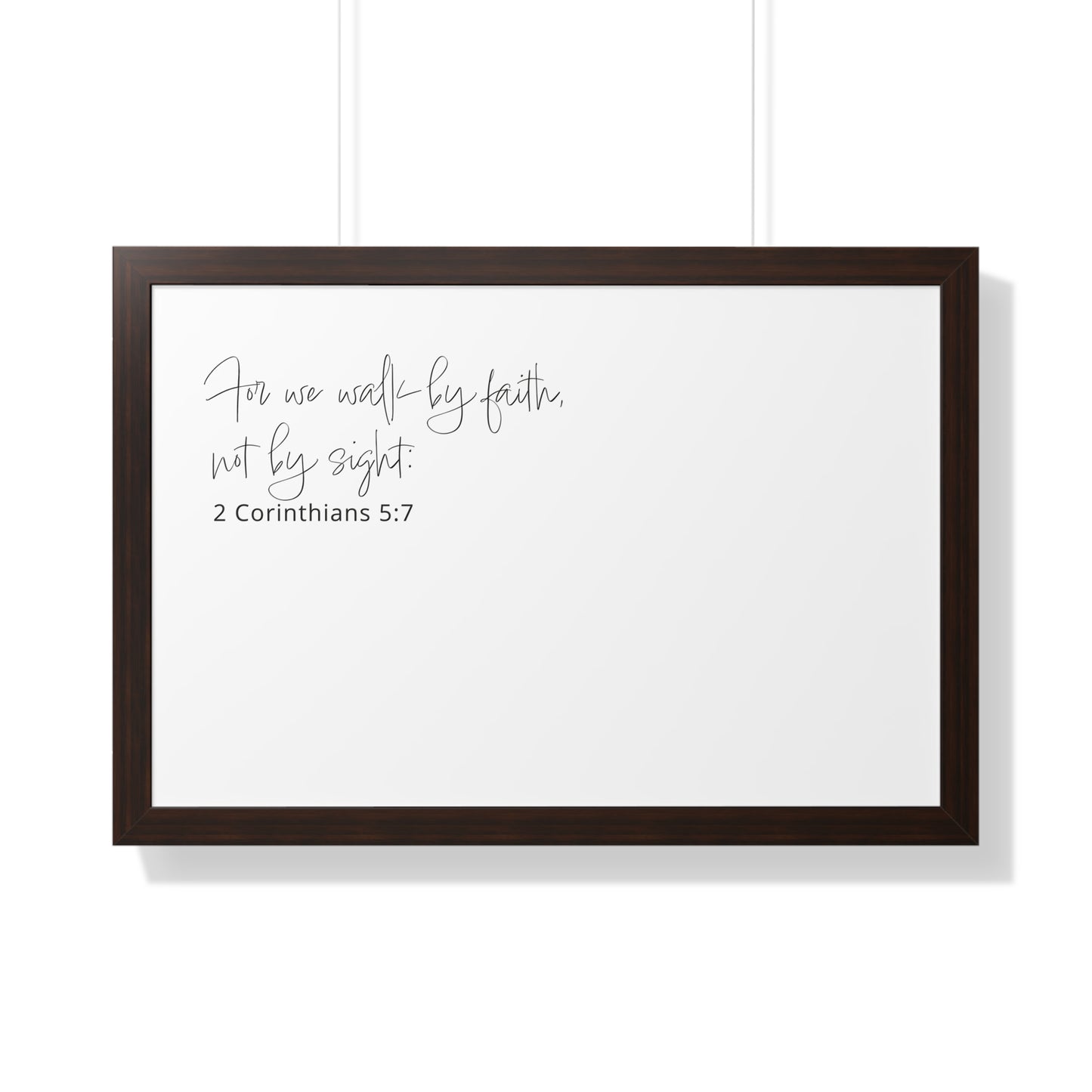 2 Corinthians 5:7 Scripture Art Print | Walk by Faith Christian Wall Decor | Framed Bible Verse Artwork