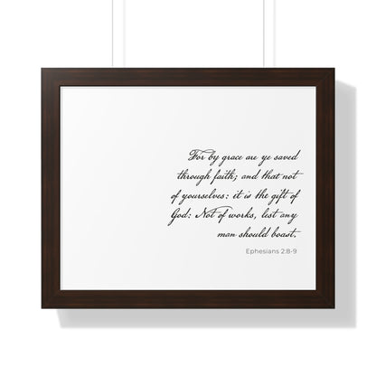 Ephesians 2:8-9 Christian Wall Art | Saved by Grace Bible Verse Print | Christian House Warming Gift