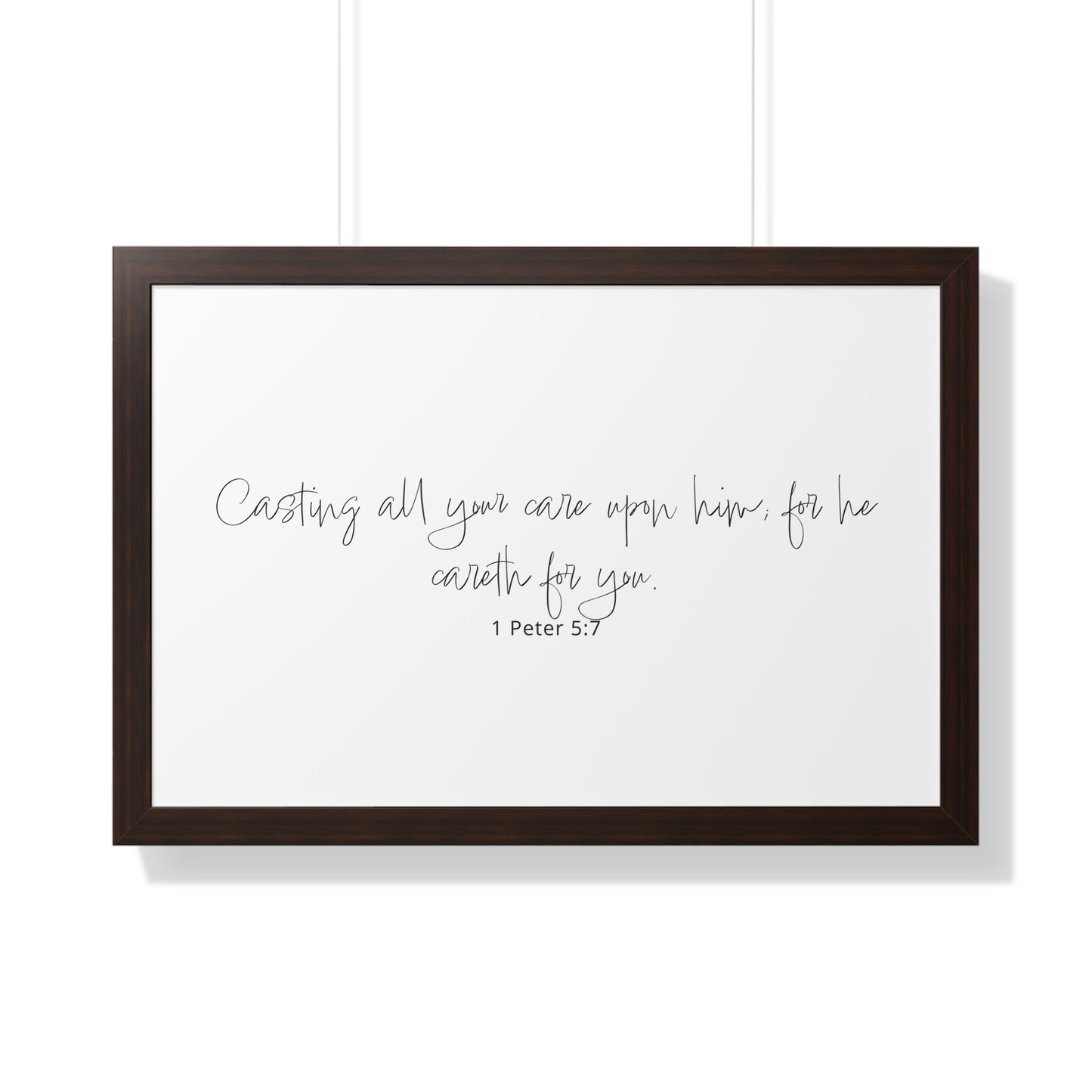 1 Peter 5:7 Framed Scripture Wall Art | Christian Bible Verse Decor