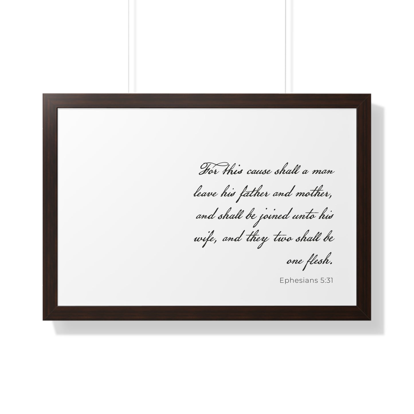 Ephesians 5:31 Christian Wall Art | Framed Scripture Artwork