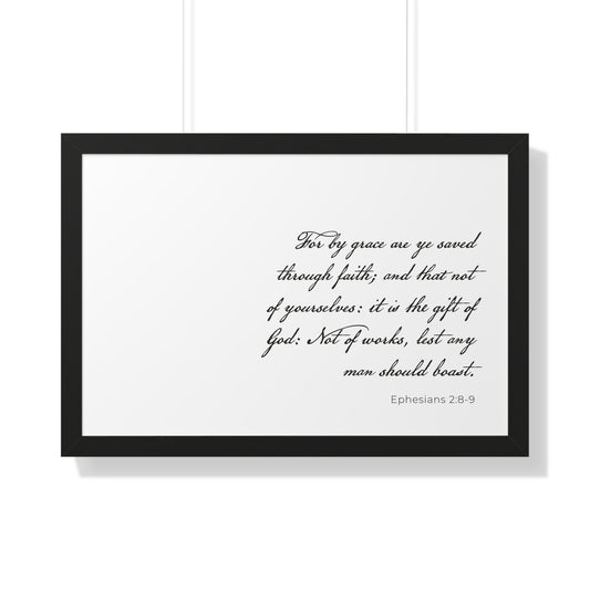 Ephesians 2:8-9 Christian Wall Art | Saved by Grace Bible Verse Print | Christian House Warming Gift