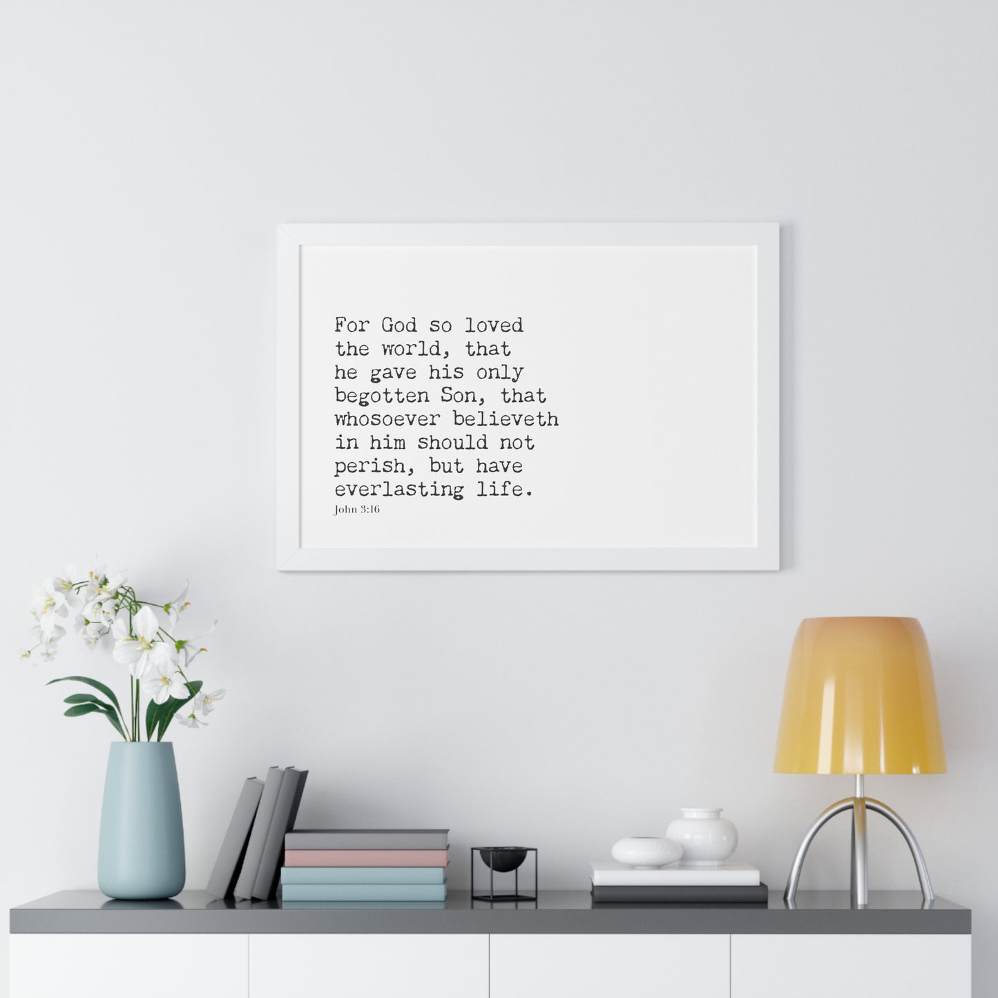 John 3:16 Scripture Wall Art | Christian Bible Verse Decor