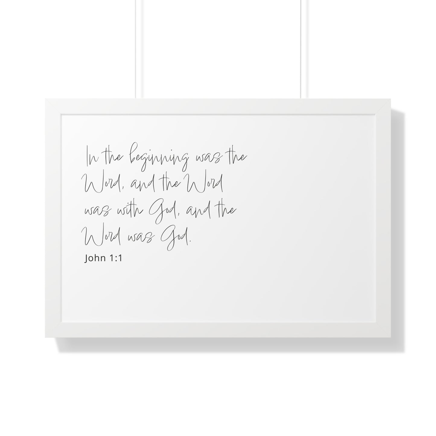 John 1:1 Framed Art | Christian Wall Decor | Bible Verse Artwork