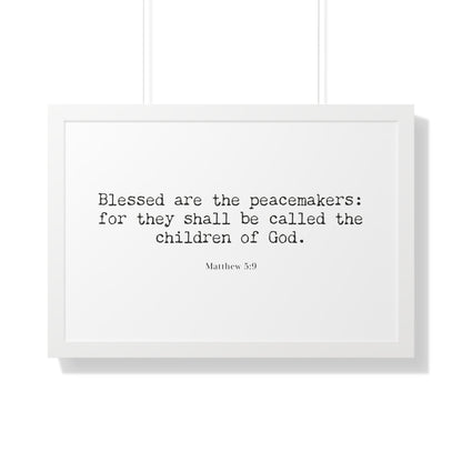 Matthew 5:9 Scripture Art Print | Framed Bible Verse Artwork