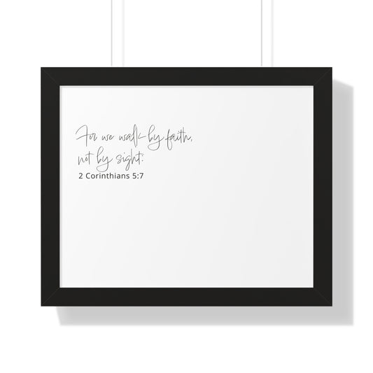 2 Corinthians 5:7 Scripture Art Print | Walk by Faith Christian Wall Decor | Framed Bible Verse Artwork