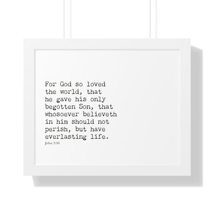 John 3:16 Scripture Wall Art | Christian Bible Verse Decor