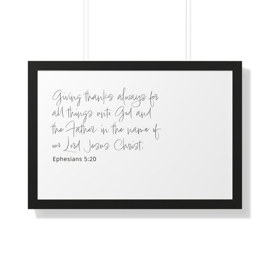 Ephesians 5:20 Christian Wall Art | Give Thanks Bible Verse Print