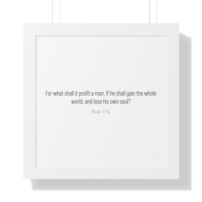 Mark 8:36 Scripture Wall Art | Modern Christian Art Gifts