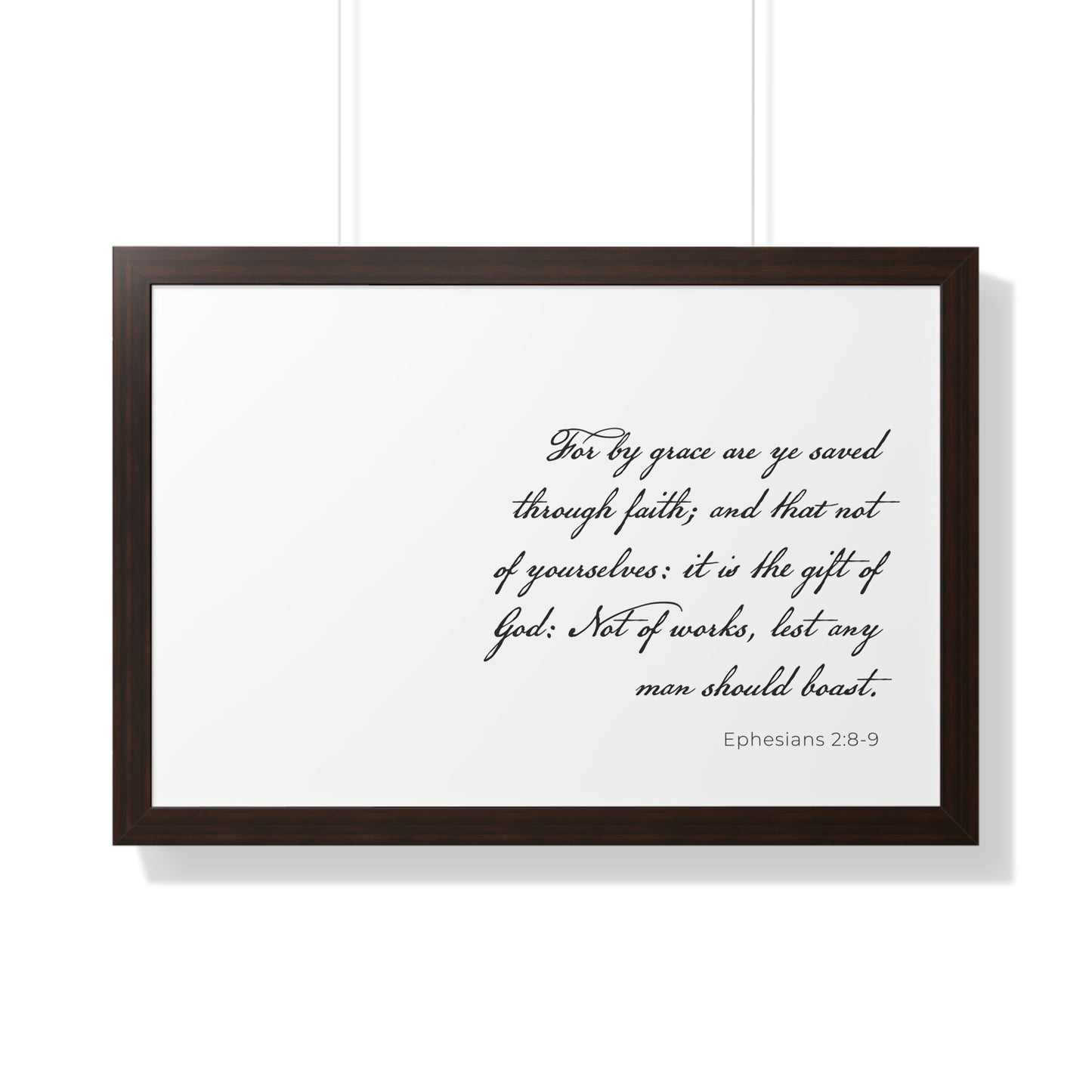 Ephesians 2:8-9 Christian Wall Art | Saved by Grace Bible Verse Print | Christian House Warming Gift