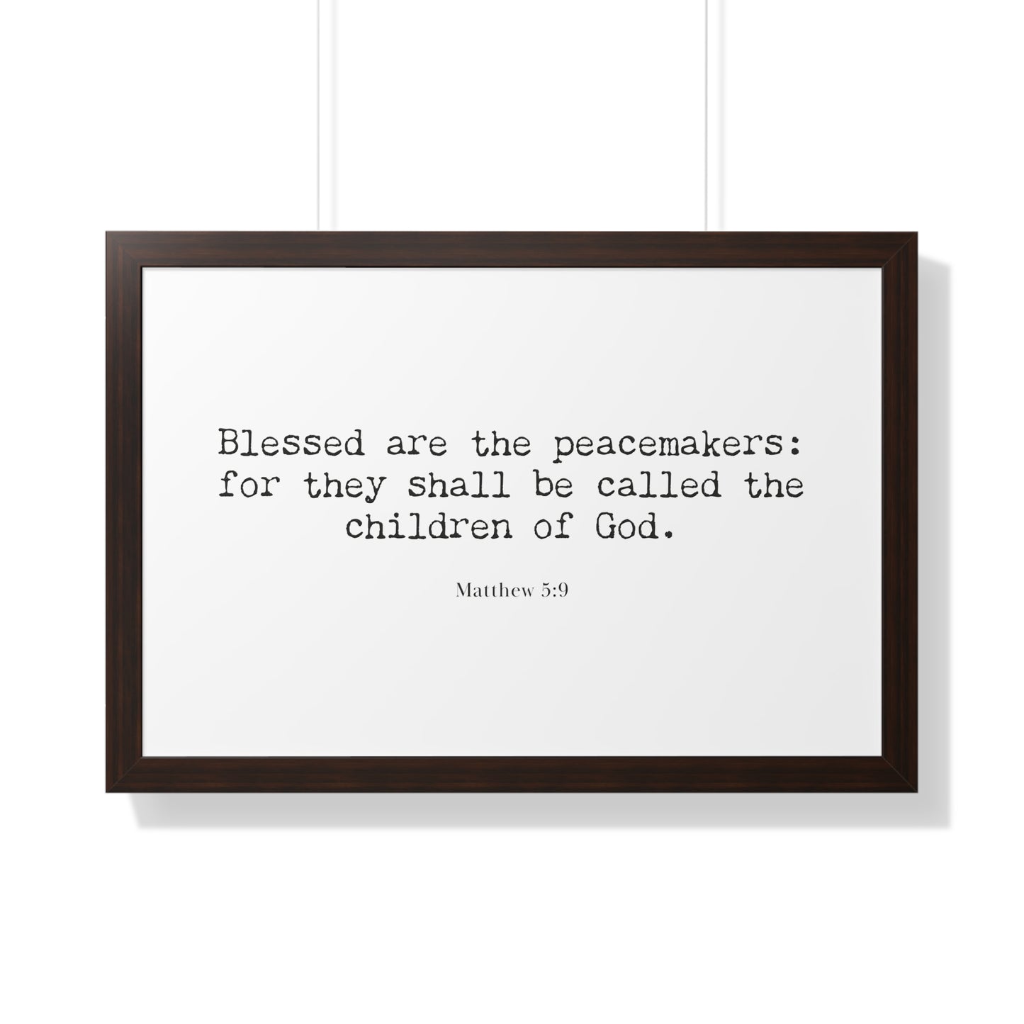 Matthew 5:9 Scripture Art Print | Framed Bible Verse Artwork