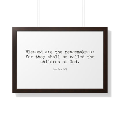 Matthew 5:9 Scripture Art Print | Framed Bible Verse Artwork