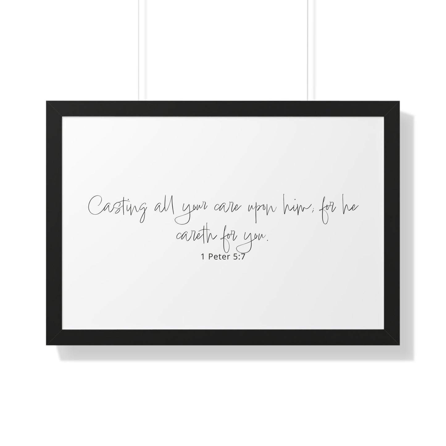 1 Peter 5:7 Framed Scripture Wall Art | Christian Bible Verse Decor