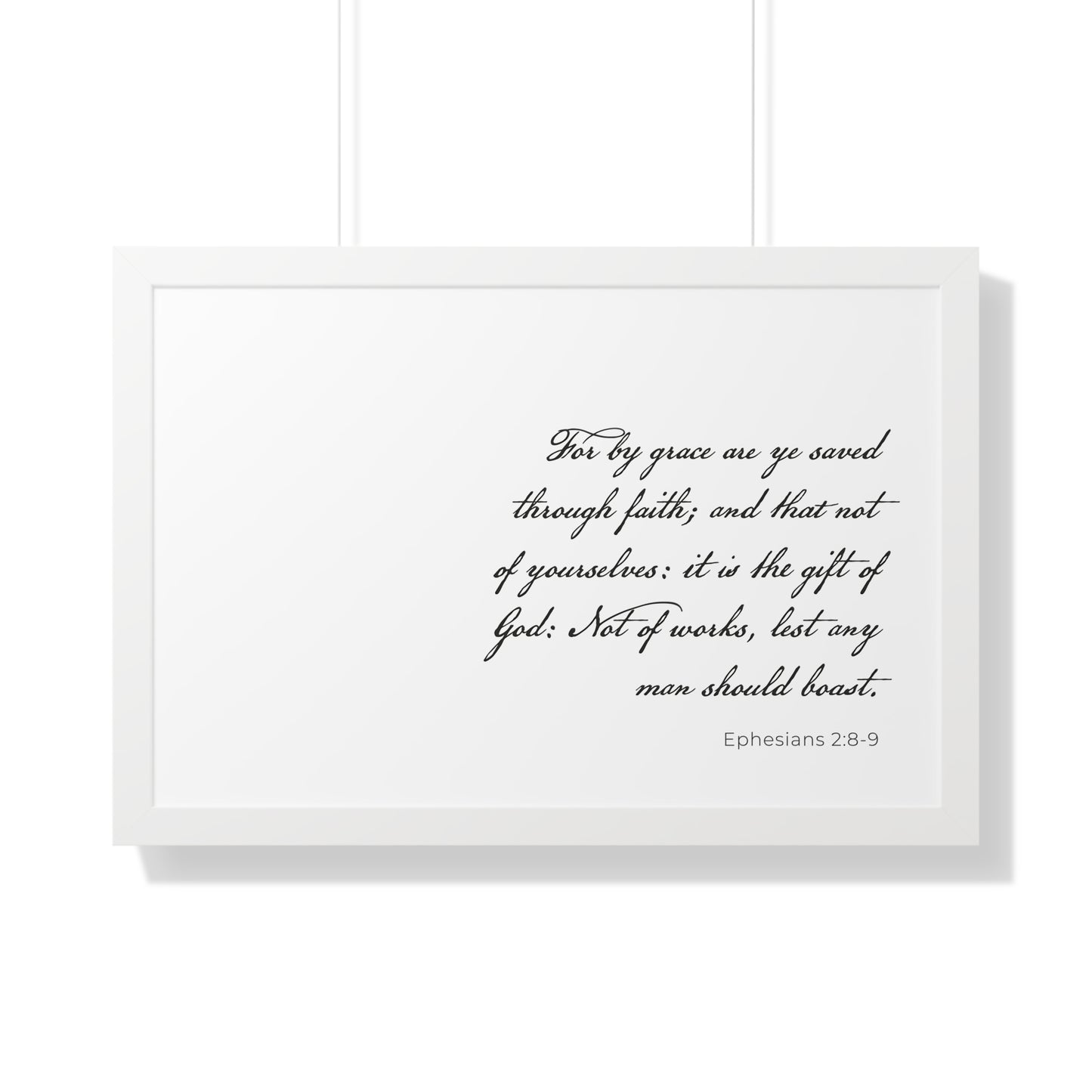 Ephesians 2:8-9 Saved by Grace Bible Verse Print | Framed Scripture Artwork