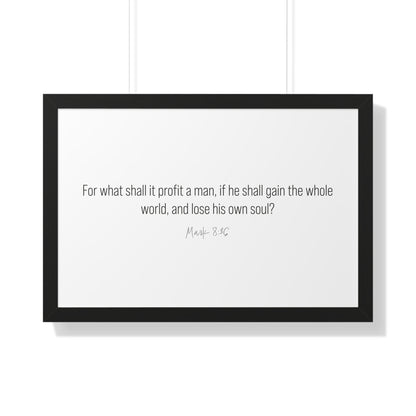 Mark 8:36 Scripture Wall Art | Modern Christian Art Gifts