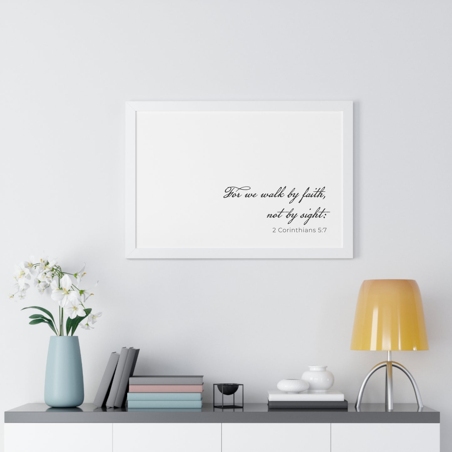 2 Corinthians 5:7 Scripture Wall Art | Walk by Faith Christian Decor