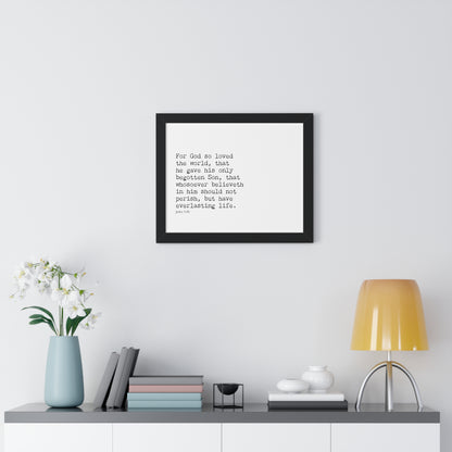 John 3:16 Scripture Wall Art | Christian Bible Verse Decor