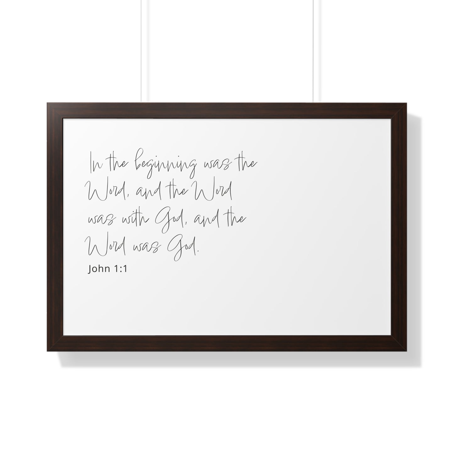 John 1:1 Framed Art | Christian Wall Decor | Bible Verse Artwork