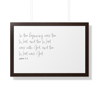 John 1:1 Framed Art | Christian Wall Decor | Bible Verse Artwork