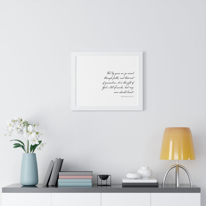 Ephesians 2:8-9 Saved by Grace Bible Verse Print | Framed Scripture Artwork